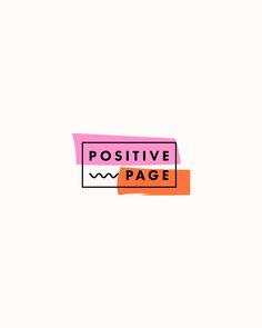 the logo for positive page is shown in orange and pink colors on a white background