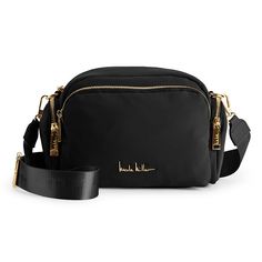 Carry your camera in style with this Nicole Miller Side Pocket Camera Bag. Carry your camera in style with this Nicole Miller Side Pocket Camera Bag. DETAILS 29.5 cm x 19 cm x 15 cm 29"-53" adjustable strap length Zipper closure Gold-tone hardware Interior: 1 back zip pocket, 2 front slip pockets Exterior: 3 zip cargo pocketsCONSTRUCTION & CARE Nylon Polyester lining Wipe clean Imported Size: One Size. Color: Black. Gender: female. Age Group: adult. Chic Camera Bag With Adjustable Strap For Travel, Chic Travel Camera Bag With Zipper Closure, Trendy Black Camera Bag For On-the-go, Trendy Black Camera Bag For Travel, Black Travel Camera Bag With Cell Phone Pocket, Black Crossbody Camera Bag For On-the-go, Black Camera Bag With Removable Pouch For Travel, Chic Black Camera Bag With Adjustable Strap, Black Travel Camera Bag With Removable Pouch