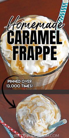 Mcdonalds Caramel Frappe, Frappe Recipes, Homemade Frappe, Carmel Frappe, Caramel Frappe Recipe, Easy Homemade Caramel, Leftover Coffee, Caramel Frappe, Homemade Frappuccino