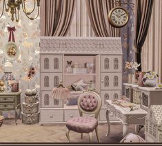 an image of a doll house with furniture and accessories in the living room or bedroom