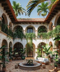 Spanish Style Backyard Spanish Hacienda Style Homes, Spanish Villa Home, Spanish Country Home, Spanish Style Mansion, Bocas Town, Sims Room, Spanish Style Architecture, Spanish Revival Home