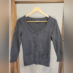 American Eagle Button Cardigan Never Worn Size Medium Dark Grey 3/4 Length Sleeves Button Cardigan, American Eagle Outfitters, American Eagle, Length Sleeve, Sweaters & Cardigans, Black And Grey, Sweaters For Women, Grey, Women Shopping