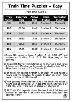 the train times table is shown in black and white