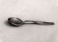 a pencil drawing of a spoon