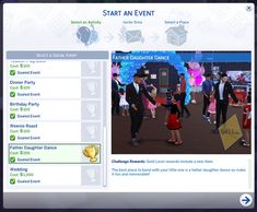 an image of a computer screen with people dancing in the background and text that reads start an event