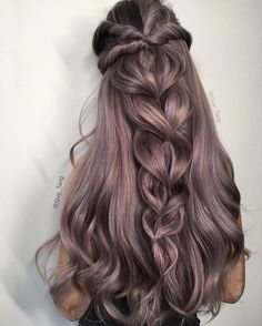 Rambut Brunette, Great Hair, Down Hairstyles, Gorgeous Hair, Prom Hair, Pink Hair, Hair Hacks, Hair Looks