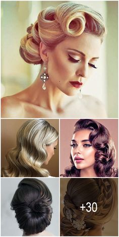 Vintage Wedding Hairstyles, Timeless Hairstyles, Gatsby Hair, Old Hollywood Wedding, Glamour Hair, Hollywood Hair