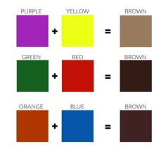 the color chart for different shades of red, orange, yellow and green is shown