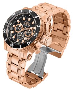 This impressive Invicta Coalition Forces watch features a Quartz movement, all in a solid rose gold case. Its black, rose gold metal dial is enclosed by a highly protective Flame Fusion Crystal. This watch is finished by a strong rose gold stainless steel band, and it offers 100m water resistance.Covert operations are revealed as Invicta's stealth Coalition Forces steps into the fore. Conditioned to handle the most sophisticated of endeavors, the Coalition Forces are at the ready, available for Gold Plated Watch, Best Watches For Men, Invicta Watches, Rose Gold Case, Rose Gold Metal, Men's Watches, Gold Case, Stainless Steel Band, 100m