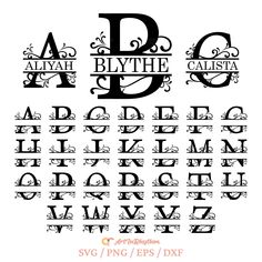 the letter b and c is made up of ornate letters