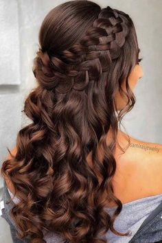 Down Hairstyles For Long Hair, Curly Prom Hair, Side Braid Hairstyles, Quinceanera Hairstyles, Quince Hairstyles, Easy Braids, Braids For Long Hair, Long Hair Women, Box Braids Hairstyles