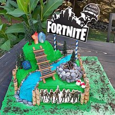 a cake made to look like a fort