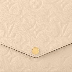 LOUIS VUITTON® - Félicie Pochette - Cream Louis Vuitton Felicie Pochette, Louis Vuitton Official Website, Louis Vuitton Official, Monogrammed Leather, Modern Lifestyle, Press Studs, Cowhide Leather, Leather Trims, Card Slots