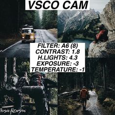 there is a poster with the words vsco cam and other things to see on this page