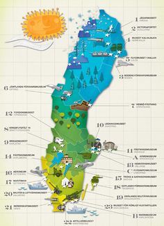 an illustrated map of finland with all the major cities and their corresponding locations in green