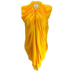 Description: Maison Rabih Kayrouz Sunflower Draped Sleeveless Top. Condition: Never Worn Fabric Content: Shell - 100% Polyester Care: Dry Clean Only Country Of Origin: Imported Color: Yellow Closure / Opening: N/A Size: Us 6 / Fr 38 (See Measurements) Bust: 19.5" Waist: 18.5" Sleeve: 6" Shoulder: 14" Length: 36" Hip: 20.5" Size: Us 8 / Fr 40 (See Measurements) Bust: 20.5" Waist: 19.5" Sleeve: 6" Shoulder: 15" Length: 36" Hip: 21.5" Material: Polyester Category: Clothing Subcategory: Tops Sub Sub Sleeveless Silk Tops For The Beach, Sleeveless Silk Tops For Beach, Sleeveless Silk Beach Top, Yellow Sleeveless Silk Top, Maison Rabih Kayrouz, Rabih Kayrouz, Diy Sewing Clothes, Sewing Clothes, Diy Sewing