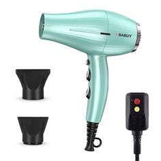 💈【2200 Watt Ionic Hair Dryer】The powerful AC motor hair blow dryer provides high airflow and healthy heat. Longer life, more stable and safe than ordinary DC hair dryers, and 50% faster dry your hair, reducing drying time and noise.Ionic will lock the moisture in your hair and bring your hair natural shine. 【Warm Tips: 1. If you have long, thick curly hair , it may take a little longer to dry 2. Please do not touch the air nozzle during use to prevent burns. 】 💈【Hair care & Medium Sized】Lightweight，Medium size blow dryer, detachable air filter prevents lint buildup, extending motor life. The 3.5m power cord with hanger loop for easy compact storage , good for travel and fitness. The hair dryer adopts Wave shaped heating wire to distribute heat evenly, keeps the temperature constant, fare