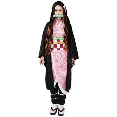 cosfun Demon Slayer: Kimetsu no Yaiba Kamado Nezuko Cosplay Costume Party City Costumes, Nezuko Cosplay, Japanese Costume, Nezuko Kamado, Demon Slayer Kimetsu No Yaiba, Kimono Dress, Costume Outfits, Kimetsu No Yaiba, Women's Costumes