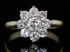 an old cut diamond cluster ring