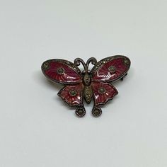 Vintage 925 Sterling Silver Enamel Marcasite Butterfly Brooch Pin  | eBay Butterfly Brooch, Silver Enamel, Vintage Watches, Antique Jewelry, Brooch Pin, Vintage Antiques, Jewelry Watches, Gems, Gift Card