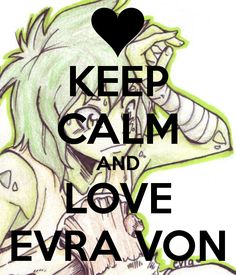 a drawing of a demon with the words keep calm and love evavorn on it