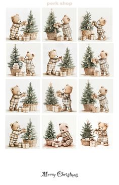 Teddy Bear Christmas Decorations, Teddy Bear Christmas Tree, Brown Christmas Tree, Beary Christmas, Nursery Crafts, Charlie Brown Christmas Tree, Teddy Bear Christmas, Christmas Bears, Christmas Tree Drawing