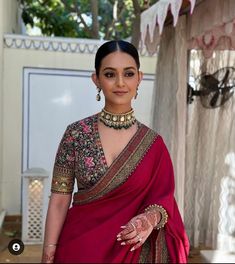 Red Color Saree, Brick Red Color, Indian Outfits Lehenga