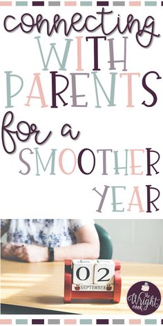 a child sitting at a table with the words connecting with parents for a smoother year