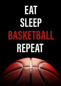 a basketball ball with the words eat sleep basketball repeat on it's back ground