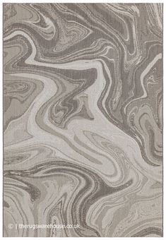 a gray and white rug with an abstract design