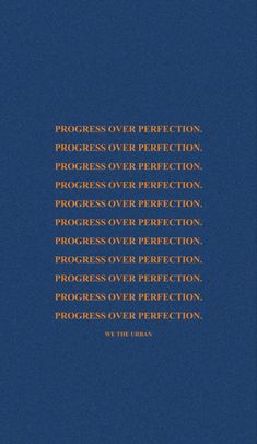 an orange and blue background with the words process over perfection on it's left side