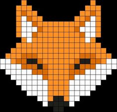 an orange and black pixellated pattern with the shape of a dog's head