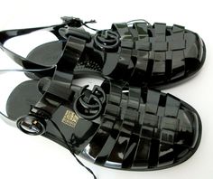 AUTHENTIC GUCCI Gucci Authentic Men's Black Jelly GG Sandals G 9 US 9.5  style 674132 NEW AND PERFECT AUTHENTIC GUCCI  Brand new in Gucci box These are Gucci sizes.  Please know your size in Gucci shoes Insole measurements 11" apx G 9, US 9.5 100% AUTHENTIC GUCCI .  Please read my feedback.  I have been selling Authentic Gucci for 20 years on Ebay.  My store maintains the highest rating.   GUCCI 100% AUTHENTIC GUCCI ►Gucci Stamped Size EURO G 9 ►Fits Like a 9.5 U.S. Measurements insole Made in I Gucci Black Sandals With Rubber Sole, Black Gucci Sandals With Rubber Sole, Modern Gucci Sandals With Round Toe, Modern Gucci Sandals For Summer, Gg Sandals, Gucci Box, North Miami Beach, Gucci Brand, Mens Shoes Sandals