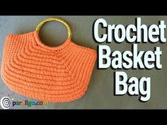 the crochet basket bag is made with yarn