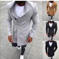 Winter Peacoat (Preorders: Available Again!) Dm Stylish Men Casual Winter, Casual Trench Coat, Mens Wool Coats, Slim Fit Coat, Stylish Men Casual, Mens Fashion Smart, Trench Coat Men, Mens Winter Coat, Long Trench Coat