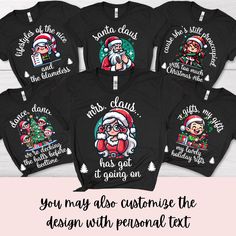 🎄 Matching Family Christmas Shirts - Perfect for Xmas Party or Xmas Morning! 🎅 Get ready to jingle all the way with our hilarious matching family Christmas shirts! Whether you're celebrating with a cozy Christmas morning or rocking around the Christmas tree at a festive party, these shirts are sure to bring smiles and laughter to your holiday festivities. Features: Funny and Festive Designs: Each shirt features a playful and witty Christmas-themed saying, designed to make your holiday gatherin Silly Sayings, Matching Family Christmas Shirts, Matching Christmas Outfits, Kids Tees, Jingle All The Way, Family Christmas Shirts, Holiday Memories, Xmas Party, North Pole