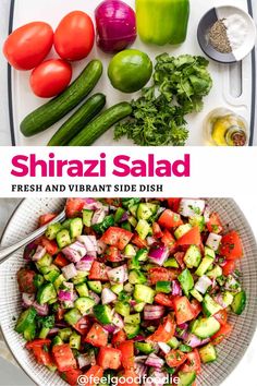 fresh and vibrant side dish for shirazi salad