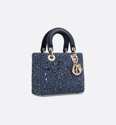 Navy Blue Designer Bag, Blue Luxury Bag, Blue Dior Bag, Lady Dior Bag Blue, Dior Bag Blue, Miss Dior Bag, Dior Shades, Dior Purse, Mini Lady Dior