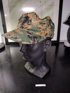 A US Marine Corps issued Marpat digital camouflage garrison cap! The size is either SMALL or Xtra SMALL, its hard to read the tag. The condition is good and it is ready to display or wear. The hat you see in the pictures is the hat you will get in the mail! FREE US SHIPPING! SIZE: Small -OR- X-Small (SEE PICS!) The hat you see in the pictures is the hat you will get in the mail! FREE US SHIPPING! Military Style Camouflage Flat Cap, Military Style Outdoor Hat, Adjustable Camouflage Military Hat, Adjustable Military Camouflage Hat, Military Camouflage Hat With Curved Brim, Military Style Camouflage Visor Hats, Military Camouflage Cap, Military Style Camouflage Cap, Garrison Cap