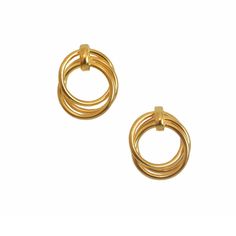 The Gold Trinity Loop Earrings are a masterful combination of classic allure and modern design. Each earring showcases three finely interlinked loops, creating a captivating look. Handcrafted from gold plated brass, these earrings promise both durability and lasting brilliance. Lightweight and designed for comfort, they suit daily wear as well as glamorous evenings. Avoid water and perfume for longevity Comes with a protective dust bag Easy to clean and maintain Stocking Fillers For Him, Women Poetry, Alphabet Jewelry, Refined Fashion, Stocking Fillers For Her, Forever Jewelry, Loop Earrings, Simple Bags, Cuff Earrings