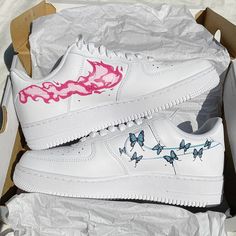 Demon Slayer Kimetsu no Yaiba - Nezuko and Kanao Air Force 1 Custom Check more at https://danielcustoms.com/product/demon-slayer-kimetsu-no-yaiba-nezuko-and-kanao-air-force-1-custom/ Unique Sneakers, Custom Football, Demon Slayer Kimetsu No Yaiba, Force One, Custom Nikes, Womens Wedding Shoes