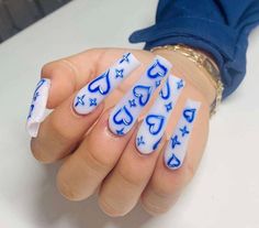 Elektra Graffiti Hearts Extra XXLONG SQUARE in 2021 Long square Chicana Nails Acrylic, Chola Nails Designs, Chola Nails Acrylic, Chola Nails, Long Acrylic Nail Designs, Blue Acrylic Nails, Drip Nails, Long Acrylic Nails Coffin, Long Square Acrylic Nails