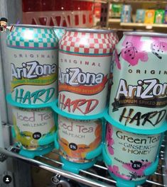 an assortment of arizona hard ice creams on display