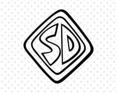 a black and white logo with the letter s in it's center, surrounded by dots