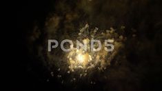 fireworks with the word pond5 written on it in front of dark sky and clouds