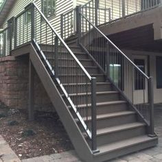 a set of stairs leading up to a house