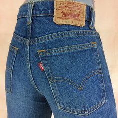 "Size 25 Vintage Levi's 515 Jeans - W25 L27 - Medium Wash - Straight Leg Jeans - Red Tab Jeans Made In Philippines, waist 25\" Small Brand: LEVIS 515-0217 Size On Tag marked W27 L34 but fits more like 25\" waist, 11\" rise, 21.5\" thighs, 38\" hips, 27\" inseam, 15.5\" leg opening! Fits a size 25, but check your measurements and compare the measurement with your garment. (see full measurement below) Recommended size: 25\" (25x27) Material :  Cotton 100% high-quality non-stretch denim Made In Phi Womens Distressed Jeans, 90s Mom Jeans, Jean Vintage, Tapered Leg Jeans, Vintage Levis Jeans, Girlfriend Jeans, High Waisted Mom Jeans, Medium Wash Jeans, Petite Jeans