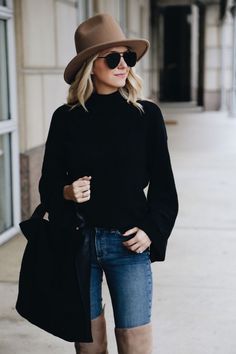 the perfect fedora | fall style Outfits With Fedora Hats, Outfit With Fedora, Hat Outfit Fall, Fall Hat Outfits, Fedora Outfit, Fedora Hat Outfits, Fedora Fashion, Classy Business Outfits, Brown Hat