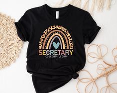 Secretary Dream Team Shirt, Rainbow Secretary Dream Team T Shirt Stuco Secretary Posters, Secretary Shirts School, School Secretary Office Signs, School Secretary Shirts, School Secretary Funny Quotes, School Secretary Tshirts, Secretary Gifts, School Secretary, Embroidery Sweater