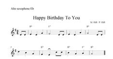 sheet music with the words happy birthday to you